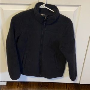 Girls Black North Face Zip Up Jacket